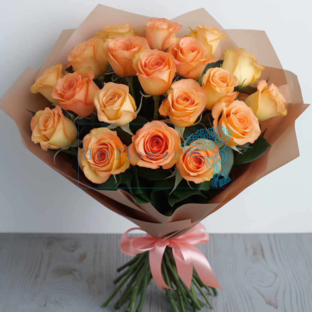 Букет Теплый закат Букет роз Теплый закат